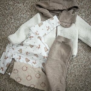 Cozy Beige and Cream Baby Outfit Set